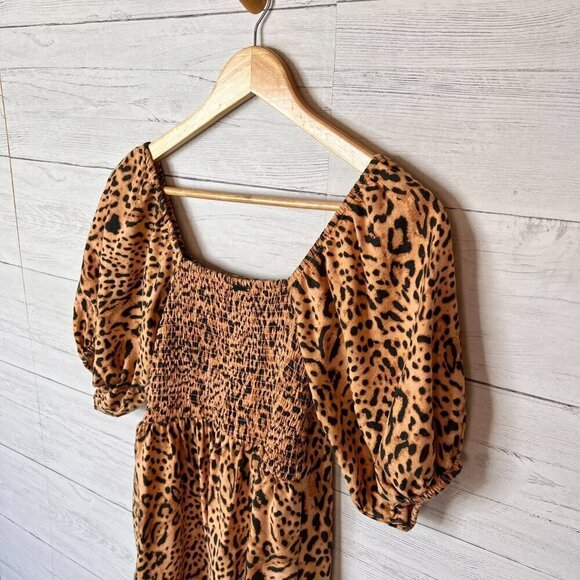 Billabong Dress Womens Size Small Paradise Leopard Print Off the Shoulder Mini - Picture 13 of 16